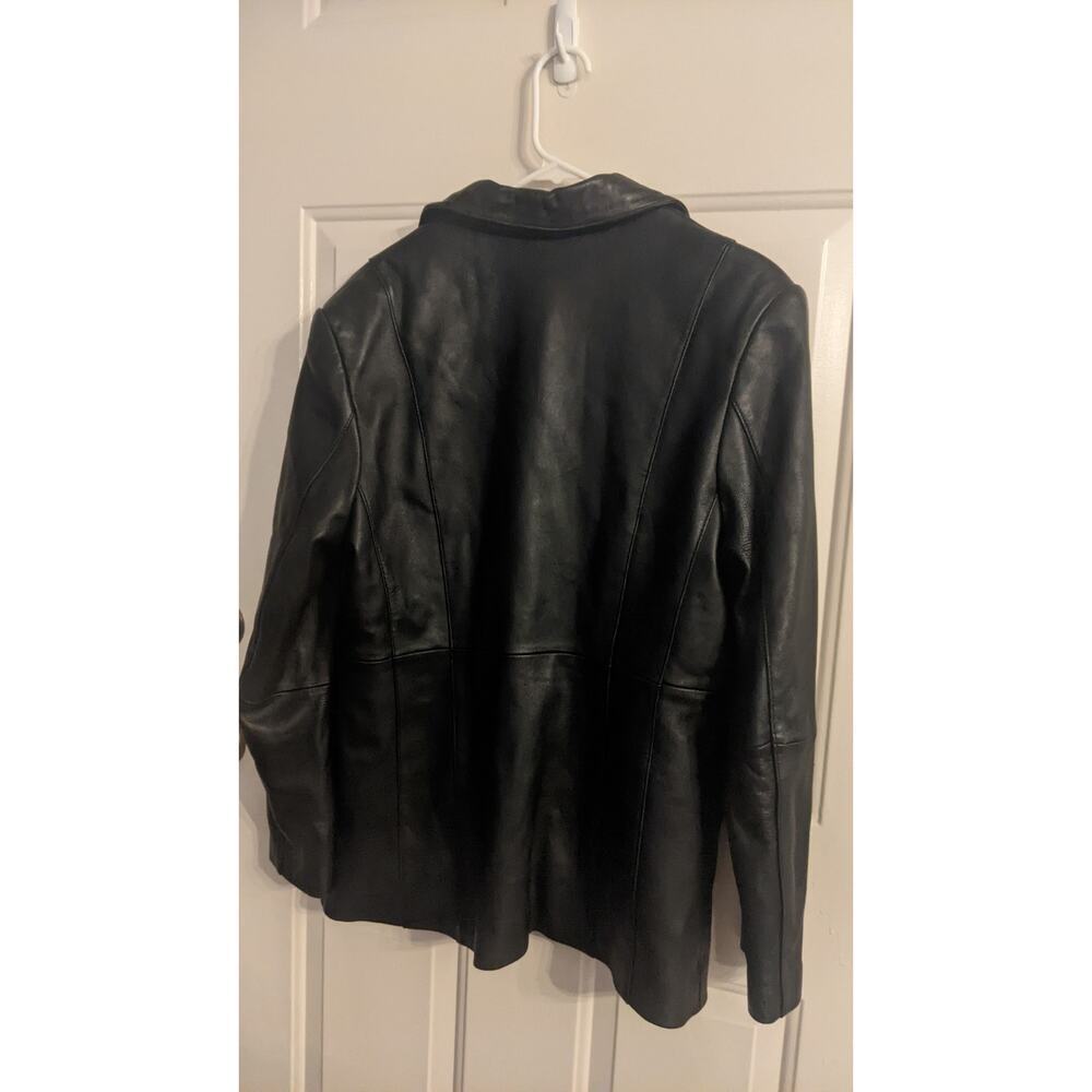 John Paul Richard Black Lambs Leather Jacket, Three Button Closure< Size 14 - Picture 8 of 11
